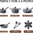 SENSARTE Nonstick Cookware Set 13-Piece, Non Stick Pots and Pans Set with Swiss Granite Coating, Healthy Kitchen Cooking Set, Stay-Cool Handles, PFOA Free