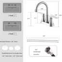 Brushed Nickel Bathroom Faucet, 2-Handle Lead-Free 360 Swivel High-Arc Spout 4 Inch Centerset Bath Lavatory Vanity Sink Faucets Set for Sinks with Drain & Water Hoses, VABM80008L