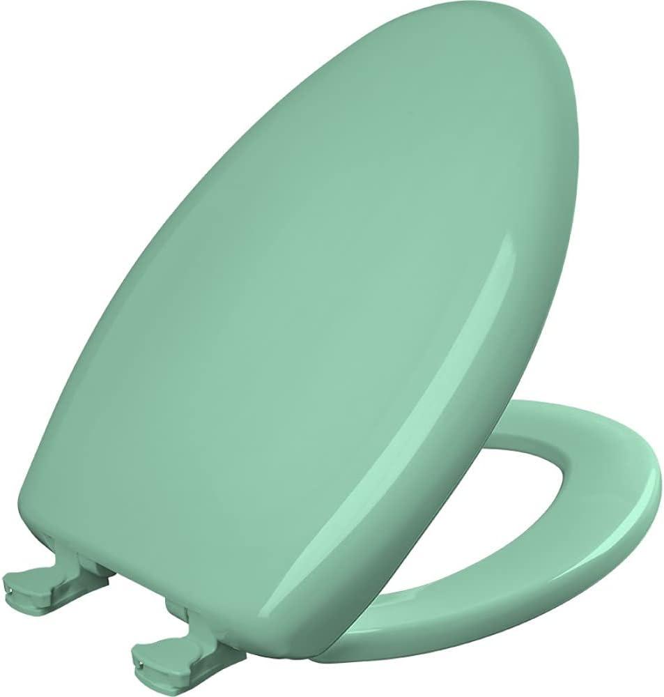Bemis Classic Colors Slow Close Toilet Seat, Easy Clean Hinges and Durable Plastic Seat, Made in USA, Elongated, Ming Green