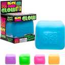 Schylling NeeDoh Nice Cube Glow - Sensory Toy with a Super Solid Squish - Glows in The Dark and Always Returns to its Square Shape - Ages 3 and Up - Color May Vary; One Cube Per Pack, 2 Pack