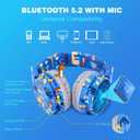 QearFun Cool Dinosaur Bluetooth Headphones, 85dB Safe Volume Limit, Wireless & 3.5mm Wired Headset with Mic, Bluetooth 5.2, Fast Charging, Foldable,for School, Tablet, Travel, Airplane