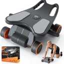 Ab Roller with Elbow Support,Exercise Roller Wheels with 4 Wheels | Abs Exercise Roller Abdominal Training with Knee Pad for Home Gym