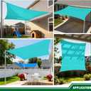 Sun Shade Sail 10'x10' Rectangle Shade Canopy Patio Cover UV Block Shade Cloth Awning Fabric for Backyard Pergola Garden Deck Carport Outdoor Activities, Turquoise