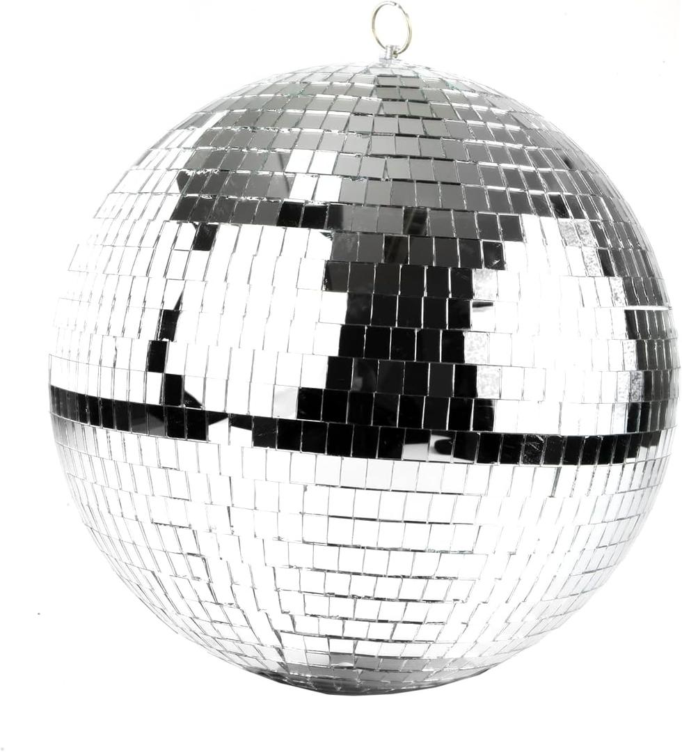 C Crystal Lemon 12-Inch Disco Ball  Large Hanging Decoration for Parties & Weddings  Mirrored Silver Table Display & Ornament