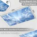 4x2 ft Magnetic Fluorescent Light Covers 2 Pack, Fabric Light Filters for Home Classroom Office LED Ceiling Lights, Light Shades for Glare Reduction & Easy Install