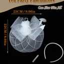 Dodheah Women's Fascinators Tea Party Hat Flower Headwear with Headband and Clip for Derby Wedding Church Cocktail (White)