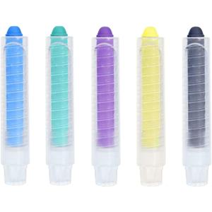 Chalk Holder - Chalk with Holder - Clear Chalkboard Chalk - Dustless - For Blackboard & Whiteboard - 5 Pack