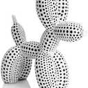 BOIHEGU Balloon Dog Statue Decor Polka Dot Dog Cool Stuff to Put on Shelves, White Balloon Dog Statue Decoration Fun Paperweight, 5 inch Versatile Color Options