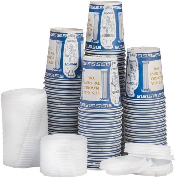 "It's a pleasure to serve you" 100pack cardboard drinking Greek party cups "It's a pleasure to serve you" 100pack cardboard drinking Greek party cups