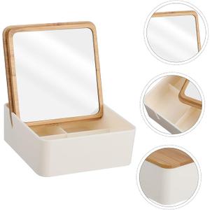1pc Travel Makeup Mirror Led Light Compact Portable Desktop Mirror Jewelry Storage Girl Makeup