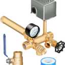 Miumoon 1"x 11"Well Pressure Tank Tee Kit with Union, 40-60Psi Pressure Switch, Ball Valve, 100 Psi Pressure Gauge, Relief Valve, Drain Valve, Well Tank Tee Kit for Tank with Diameters Up to 16"