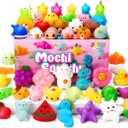 JOYIN Mochi Squishy Toys Set, Random 25 Pack Mini Mochi, Party Favors for Kids, Kawaii Squishy, Stress Relief Toys, Basket Stuffers, Goodie Bags Fillers, Birthday Gifts, Classroom Prizes