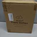 Dog Treat Container, Wooden Cat Food Container Storage with 2 Jars, Food Storage Organizer for Dog and Cat, White Wooden Pet Treat Container, Great Gift for Pet Lover