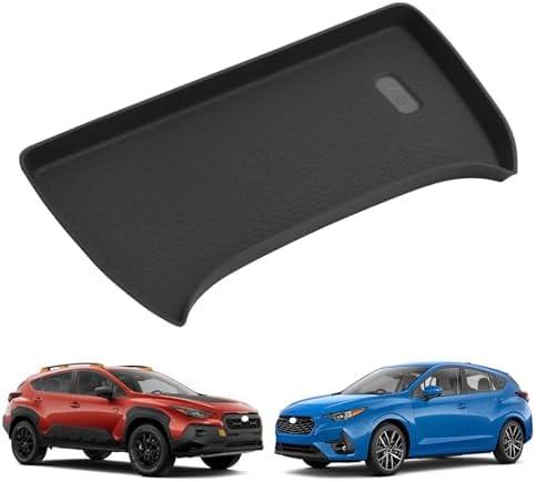 SMABEE Center Console Wireless Charging Protective Mat for Subaru Crosstrek/Impreza 2025 2024 Silicone Pad Car Accessories Interior Black