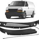 JDMSPEED Windshield Wiper Cowl Panel Grille Compatible with Chevy Express GMC Savana 1500 2500 3500 1996-2017 Left & Right Side Front Window Cover Insert Panel Replace#25826330 25826329