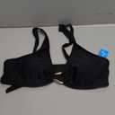 Fanuerg Women's Halter V Neck Bikini Sets Ring Linked Two Piece Swimsuit Cheeky Swim Bathing Suit 2025 Black M