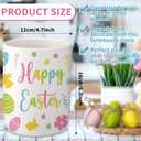 Qinyoung 6.3'' Easter Ceramic Utensil Holder Kitchen Decoration Colorful Spring Egg Bunny Utensil Holder Ceramic Utensils Crock for Rustic Farmhouse Indoor Kitchen Decorations