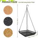 MIXXIDEA Hanging Bird Feeder Tray Metal Mesh Platform Seed Feeder with Durable Chains for Outdoors Garden Great for Attracting Birds (2 Pack)