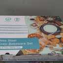 P&P CHEF 6-Piece Small Toaster Oven Pan Set, Stainless Steel Bakeware Set, Toaster Oven Tray with Rack, Square/Round Cake Pan, Loaf Pan & Muffin Pan, Non Toxic & Easy Clean