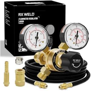 RX WELD Argon Regulators Gauges Gas Welding, Regulator for MIG and TIG, CGA580 Inlet Connection