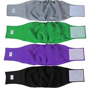 Teamoy Male Dog Belly Bands Washable 4-Pack, Reusable Dog Diapers Wraps for Incontinence & Marking (XL,25"-29" Waist)