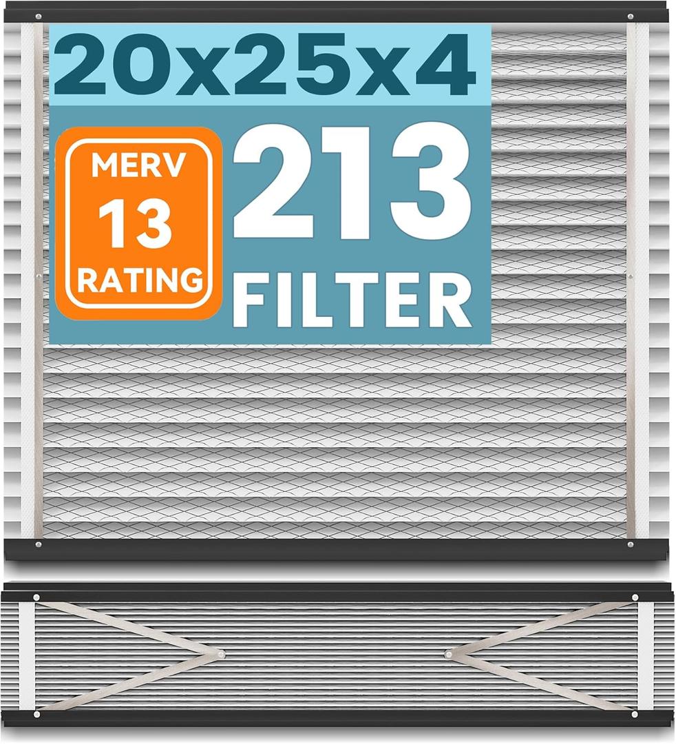 2 Pack 213 Replacement Filter Compatible with April-aire 213 House Air Purifiers 1210, 1620, 2210, 2216, 3210, 4200, MERV 13 Furnace Filter Replacement, 20x25x4