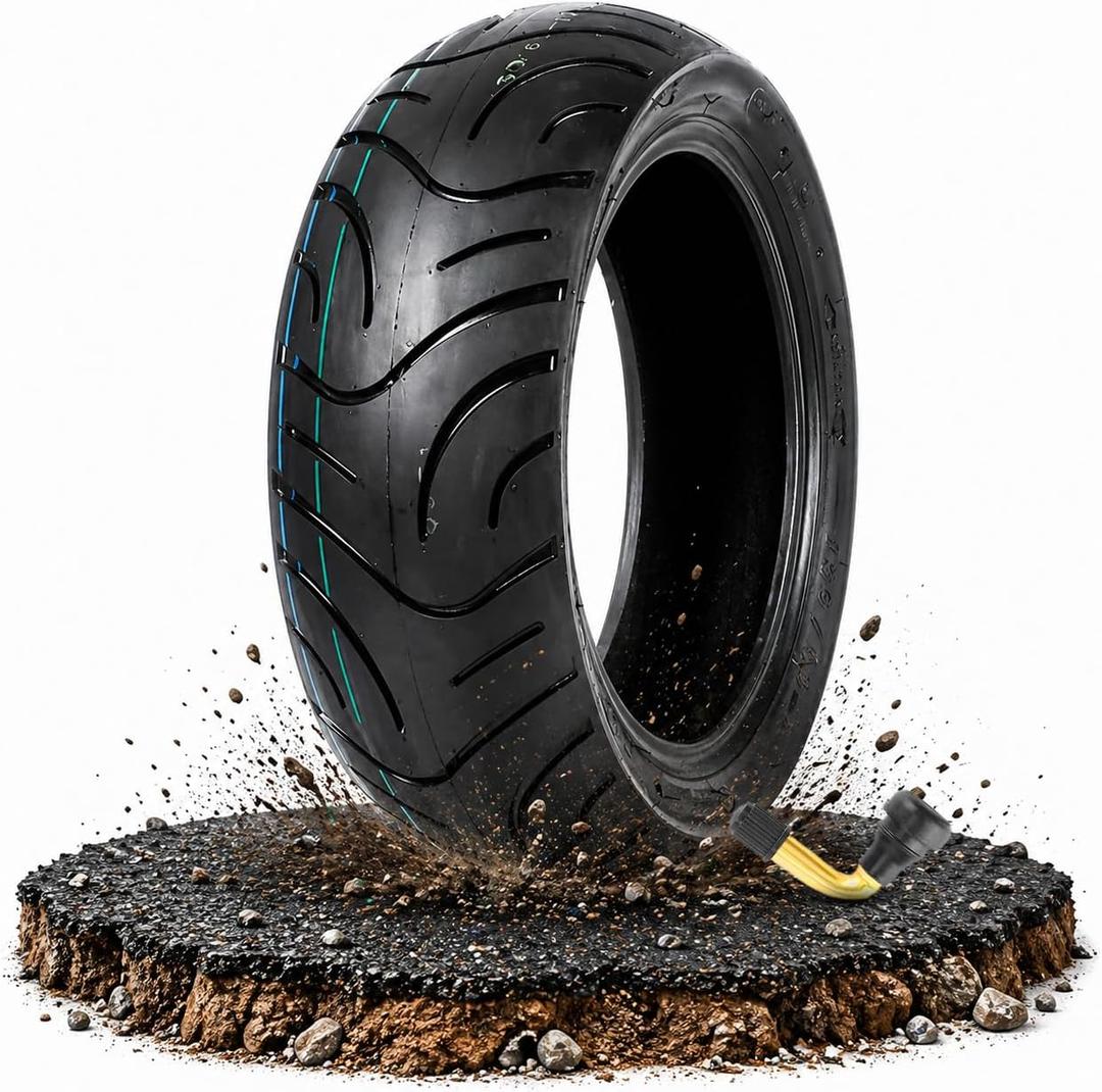 130/60-10 Tubeless Tire for Scooter, 130/60/10 48J Replacement Street Tires for Front or Rear Wheel | Fits on 10 Inch Rim | Provides Reliable Traction