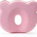 Soft Memory Foam Baby Changing Station Support pad for Infant,Removable Cover, Portable Travel Cushion with Bear Cover  Comfortable Head Support for Kids, Breathable and Washable (Pink)