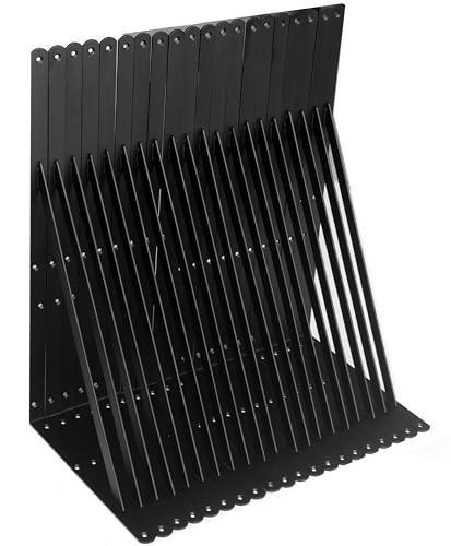 24 Pack L22 x H 12" Black Heavy Duty Shelf Brackets with Screws Metal Shelf Brackets Shelf Support Angle Brackets for Shelves L Brackets Heavy Duty Floating Shelf