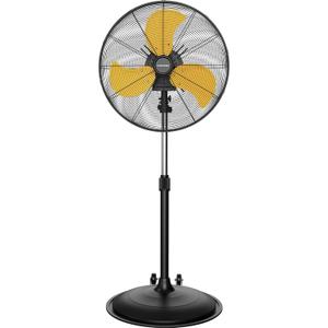 20-Inch High Velocity Pedestal Fan, 5000 CFM Heavy Duty Oscillating Metal Standing Fan with Rolling Casters, 3-Speed Commercial Industrial Fan for Warehouse, Garage & Patio (UL Listed)