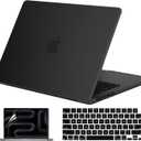 EooCoo Case Compatible with MacBook Pro 14 inch M5 2026-2021 M4 M3 M2 M1 Pro/Max Chip, Matte Grip, Bump-Resistant, Hard Shell Cases with Keyboard Cover, Screen Protector - Space Black