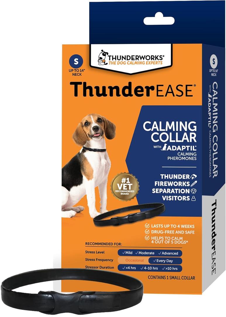 ThunderEase Calming Anti Anxiety Pheromone Collar for Dogs (Small) (Small (Pack of 1))