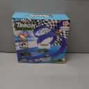 16 Ft Flexible Car Race Track, Flex Ramp with 12 Suction Cups, Compatible with Hot Wheels and Diecast 1/64th Cars, Double Tracks Long Rolls Up Portable Racetrack (Blue)