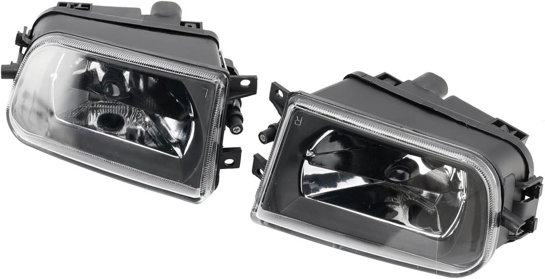 Topteng Pair Front Bumper Fog Light Lamp Housing Shell for BMW E39 5-Serise 1995-1998, Z3 1997-2001 63178360575 63178360576