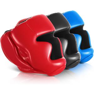3 Pcs Boxing Headgear Adjustable Padded Safety Head Guard MMA Training Sparring Kickboxing Muay Thai Martial Arts Karate Taekwondo Boxing Helmet for Adult Men Women Beginner