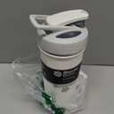 BlenderBottle Strada Shaker Cup Insulated Stainless Steel Water Bottle with Wire Whisk, 24-Ounce, White