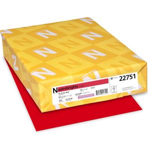 Neenah Astrobrights Premium Color Card Stock, 65 lb, 8.5 x 11 Inches, 250 Sheets, Re-Entry Red