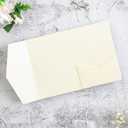 20Pcs 5.12x7.09 inch Tri-fold Cream Wedding Invitation Cards for Quinceanera Bridal Shower Baby Shower Party Invite