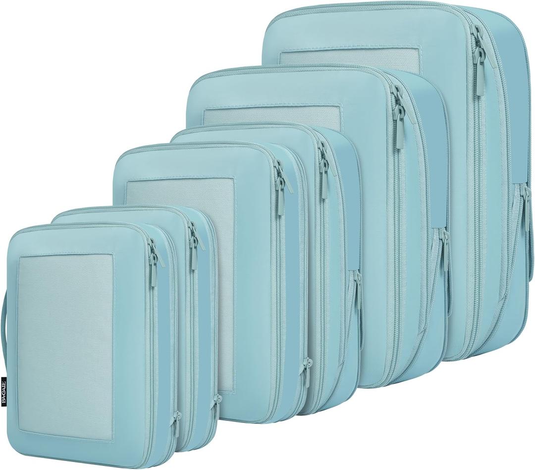BAGAIL 6 Set Compression Packing Cubes Travel Accessories Expandable Packing Organizers
