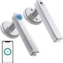 IRONZON Fingerprint Door Lock Smart Door Lock with App/Code/Backup Key/Fingerprint Smart Door Knob with Handle for Home Hotel Office Apartment Bedroom Silver (APPS)