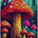 Ylkgogo Latch Hook Kits for Adults, Color Printed DIY Rug Carpet Needlework for Home Decoration Festival Gift 20.5"X 15" (Mushroom)