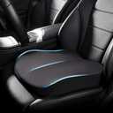 Adult Car Booster Seat Cushion, Car Seat Driver Height Boost Mat Memory Foam Car Seat Cushions Pad Improve Driving View Non-Slip 3D Office Chair Cushion Pressure Relief (Black) (16x16x3.94in)