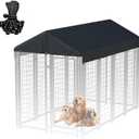 Outdoor Dog Kennel Cover 5'W x 10'L 900D Heavy Duty Waterproof UV Resistant Dog Kennel Replacement Cover - Black (Excluding dog cages)