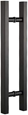 TOGU TG-6019 36 inches Solid Standoffs Heavy-Duty Commercial Grade-304 Stainless Steel Push Pull Door Handle/Barn Door Pull Handle/Glass Pulls, Matte Black Finish