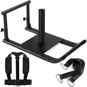 GADFISH Medium-Sized Weight Sled, Adjustable Height Workout Fitness Sled for Speed Training, Push and Pull Sleds for Exercise, Suitable for 1" & 2" Weight Plate, Applicable to Multiple Scenarios