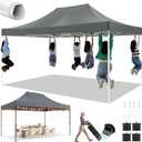 Cobizi Heavy Duty 10x15 Pop Up Canopy Tent Without sidewall, Easy Up Canopy Outdoor for Backyard Party Wedding, Instant Commercial Tent with Roller Bag, Waterproof UV 50+ (Upgraded Legs), Gray