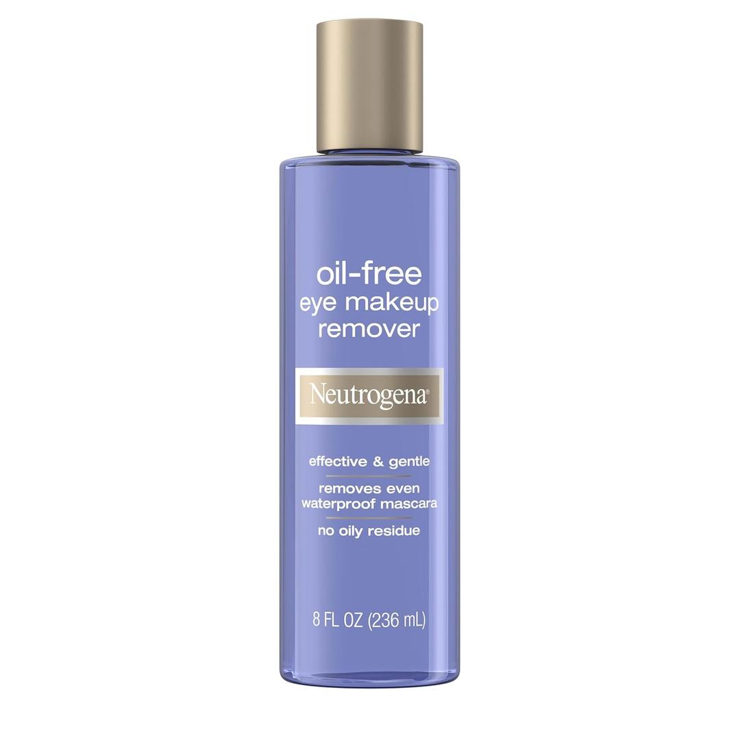 Neutrogena Gentle Oil-Free Eye Makeup Remover & Cleanser for Sensitive Eyes, Dissolves Waterproof Mascara, Non-Greasy Liquid Makeup Remover, Dermatologist & Ophthalmologist Tested, 8 fl. oz