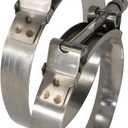 ROADFORMER 5" T-Bolt Hose O.D. Clamp: 122mm- 130mm (4.81" - 5.12") Hose Clamp for 5 inch Hose Outer Diameter, Stainless Steel Bolt and Band, Floating Bridge and Nylon Insert Locknut, 2 Pack