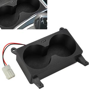 AUTOVIC for BMW E38 Center Console Cup Holders with 24W USB Charger Frosted Texture 740i 740iL 750iL 1995-2001