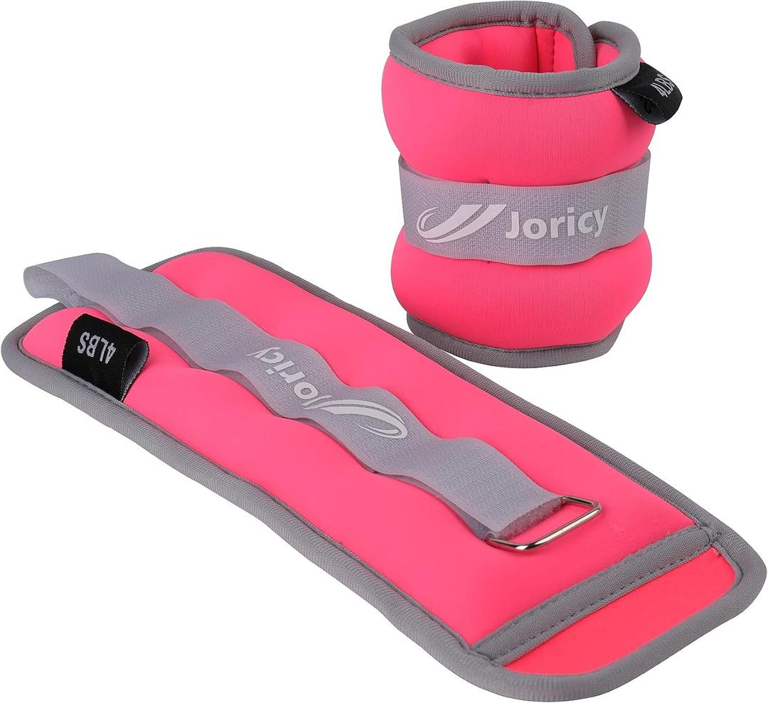 Ankle Weights  Wrist Leg Arm Weights for Women Men with Adjustable Straps, Strength weighted for Physical Therapy Running Walking Home Fitness Gym Workout, Set name: 4 Lb Each (8Lbs Pair) 
